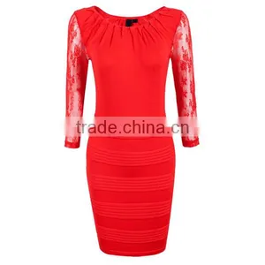 Fashion Latest Trendy Red Short Tight Sexy Girls in Tight Dresses thumbnail-2