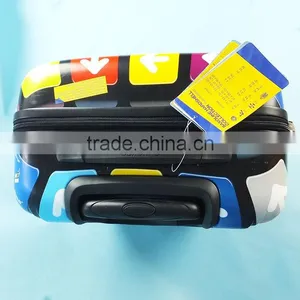150704b Bags Leopard Trolley Luggage Printed ABS Luggage Stocklots thumbnail-2