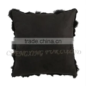 CX-D-101B Home Decoration Pillow Patchwork Real Fox Fur Cushion Cover thumbnail-3