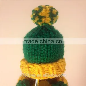 Christmas Decoration Knitted Cap With Wool Pompom Cute Little Knitted Cap thumbnail-3