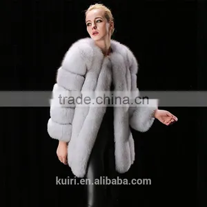 PC-255 European Style Top Selling Real Fox Fur Products Cheap Women Knee Length Winter Coat thumbnail-6