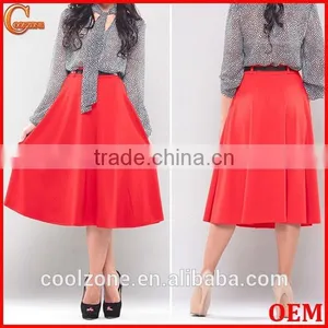 Fashionable Latest Women Skirt Design Elegant Flared Office Skirt thumbnail-1