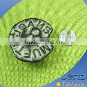 Lead-free Custom Latest Fashion 20mm Silver Matte Hot-sale Garment Quality Insert Zinc Alloy Jeans Buttons thumbnail-3