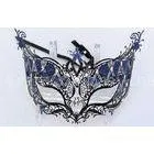 Woman Black Metal Venetian Masks Laser Cut Luxury For Halloween thumbnail-1
