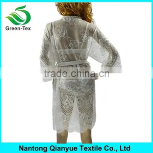Cheap Women Sexy Sheer White Lace Sex Bridal Bathrobe thumbnail-1