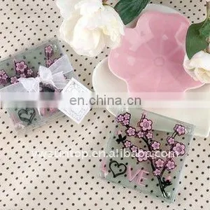 2pcs Set Blossom Patterns Glass Coaster Wedding Give Away Favor Gifts thumbnail-1