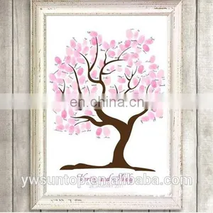 Our Love Tree Fingerprint Signature Canvas Painting Attendance Album Wedding Decorations thumbnail-1
