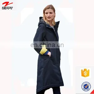 Dongguan Manufacturer Professional Customization Freestyle Women's Navy Parka With Fur Hood Ladies Warm Long Jacket thumbnail-4