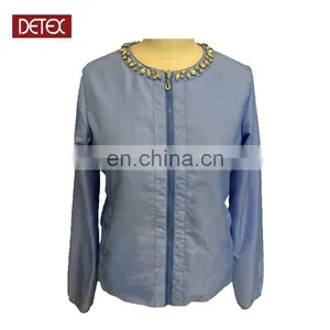 Hot Selling Short Casual Ladies Bomber Jacket With Bead Decoration thumbnail-1