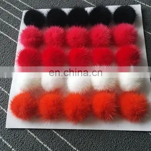 Wholesale Fur Accessory For Iphone And Shoes, Cheap 3cm Genuine Mink Fur Ball Pom 18 Colors Available thumbnail-4
