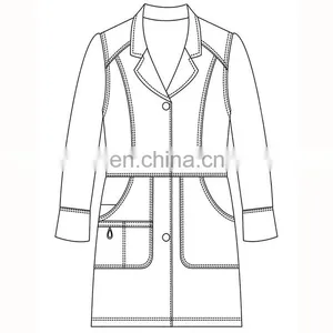 100%Cotton White Hospital Uniforms Doctor Lab Coat thumbnail-2