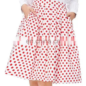19 Colors ! Grace Karin Cheap Occident Short 50s Retro Vintage Cotton Fraric Skirt CL6294-10# thumbnail-3