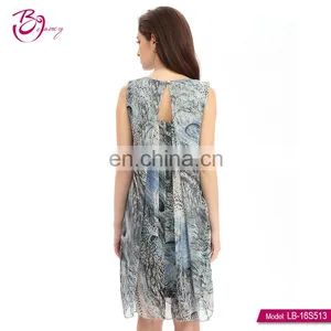 Summer Fashion High Quality Modern Polyester Women Dresses With Print thumbnail-3