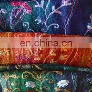 (Super Deal)Cashmere 100% Wool Embroidery Shawl With Azo Free Dyes & Fast Colors thumbnail-1