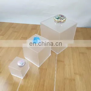 Frosted Square Acrylic Retail Display Cube Box thumbnail-1