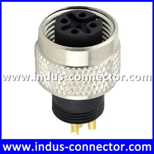 Customized Shielded 4poles M12 Female d Code Moulding Connector for Medical thumbnail-4