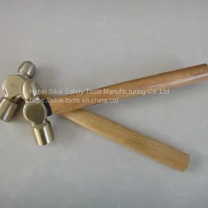 Anti Spark Hand Tools Ball Peen Hammer With Wooden Handle thumbnail-3