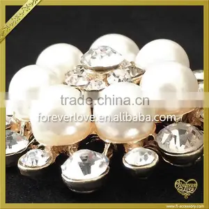 Soldering Pearls Strass Crystal Rhinestone Shoulder Brooch Pin Bling Large Rhinestone Brooches FB-031 thumbnail-4