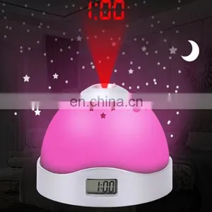 Battery Operated 7 Colors Changed Star Sky Master Projector Alarm Clock LED thumbnail-1