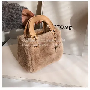 Winter Plush Bag Women's Bag 2021 New Fashion Messenger Bag Foreign Style Fashion Handbag Diana Bag thumbnail-2