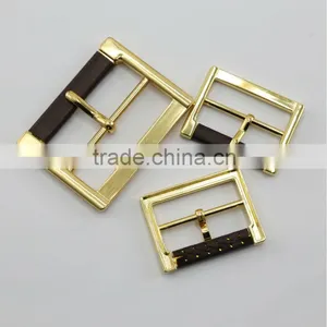 Gold Color Rectangle Metal Buckles With PU Leather thumbnail-1