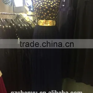 2015 Fashion Jewel Around the Neck and Little Rolls Mesh Dress With Golden Belt thumbnail-2