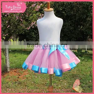 Tulle Skirt, Girls Tulle Skirt Pink With Blue, Ballet Dance Costumes Girls thumbnail-3
