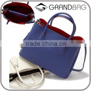 Guangzhou Wholesale Hot Genuine Saffiano Leather Two Sizes Multifunction Shouder Bags Handbag for Lady thumbnail-1