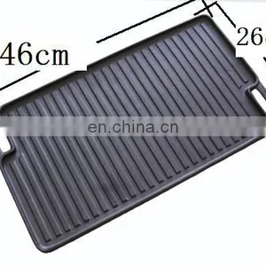 China Wholesale Non-stick Black Color Enamel Cast Iron Grill Plate thumbnail-5