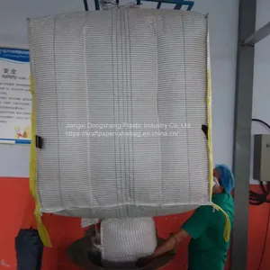 Side-Seam Belt Big FIBC Jumbo Bag With Top Filling Spout 1 Tonne FIBC Bulk Bag for Waste Construction Material or Chemical thumbnail-2