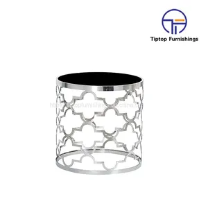 High End Leaf Shape Coffee Table Sets Living Room Stainless Steel Furniture Marble Glass Coffee Side Tea Table thumbnail-1