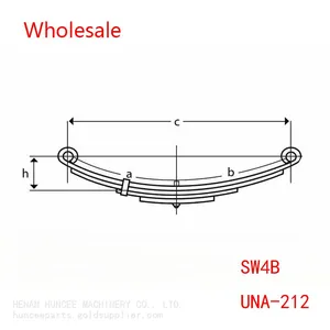 Trailer Axles Leaf Springs SW4B, UNA-212, UNA212，72-42, DE-7242, 93184, PR4B ,4342-17,US-1044 Wholesale thumbnail-3