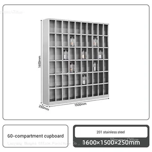 Sports Bottle Cubby Station, 2-in-1 Open-Access Grid With Integrated Locking Cupboard, Rust-Resistant Metal Organizer for Sport Clubs thumbnail-3