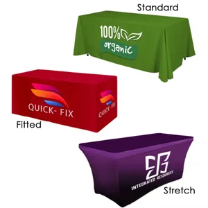 Custom Table Cloth Cover With Business Logo Text Stretch Personalized Tablecloth SpandexCustomize With Logo for Birthday Party thumbnail-1