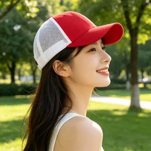 Flex Two Tone Mesh Trucker Hat Spandex Stretch Fitted Baseball Cap Blank Front Custom Embroidery Logo Outdoor Sports Hat Wholesale thumbnail-1