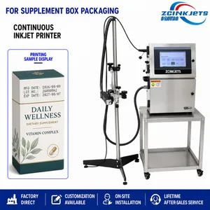 CIJ Inkjet Coding Machine for Paperboard Supplement Boxes Batch Expiry and Serial Number Marking thumbnail-1