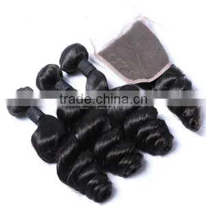 100 Gram per Bundle Loose Wave Brazilian Hair Bundles With Closure Have Large Stock Hair Supplier's Choice thumbnail-1