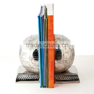 Cast Aluminum Globe Bookends, Nautical, Marine , Table Top for Home, Business & Corporate Gifts, Book Stand thumbnail-1