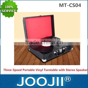 Three-Speed Portable Vinyl Turntable With Stereo Speakers thumbnail-1