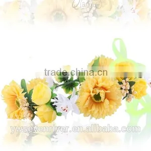 Sweet, Japan and South Korea Color Simulation Daisy Wreath of Cloth Art Tire Headdress Flower Wholesale Wedding Photo Festival o thumbnail-2