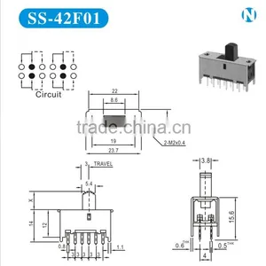 Affordable Price Vertical Slide Switches, 4p2t Slide Switches,2 Position Slide Switches, Micro Switches thumbnail-1