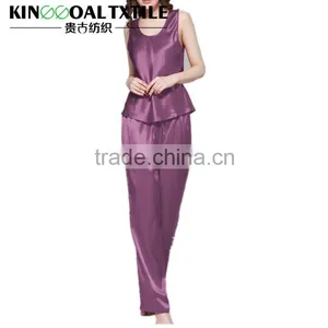 High Grade Female's Long Classic 100% Silk Pajama In 19mm thumbnail-3