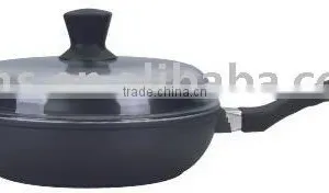 24cm Die Cast Aluminium Deep Fry Pan With Cast Glass Lid thumbnail-1