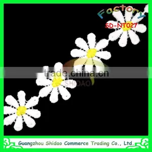 New Design Fashion Flowers Water Soluble African Poly Milky Guipure Lace Trim thumbnail-1