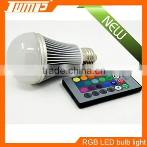 2014 Good Quality E27 Color Changing Remote Control RGB LED Bulb Light thumbnail-2