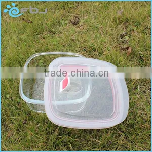 Microwave-Safe Square Glass Airtight Pyrex Food Container thumbnail-4