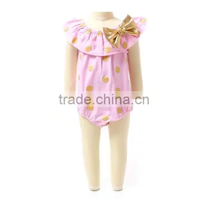 2016 Kaiya Wholesale Chirlden Boutique Clothing Printed Fabric Baby Romper thumbnail-3