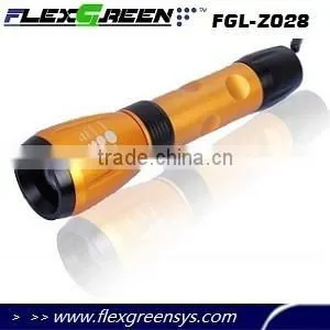 18650 Battery Zoom Function Q5 LED Copper Flashlight thumbnail-1