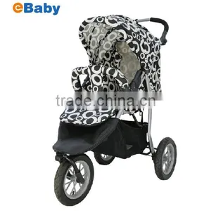 Baby Stroller Manufacturer Adjustable Backrest Footrest Reversible Seat Air Inflated Swivel 3 Wheels With Suspension thumbnail-1