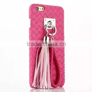 Luxury Vintage Tassel Metal Hook PU Leather Hard Mobile Phone Cover Case For IPhone 6 G 6S Plus thumbnail-2